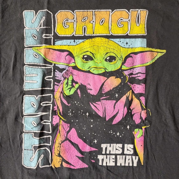 Star Wars Grogu Mandalorian "This Is The Way" Mens L T-Shirt, Retro - Picture 2 of 4